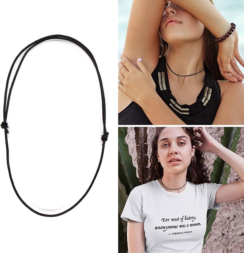 NUEAYMS Set of 10 Adjustable Leathers Cords Necklace Rope Black Choker Necklace Cords Jewelry Findings for DIY Jewelry Making - Image 4